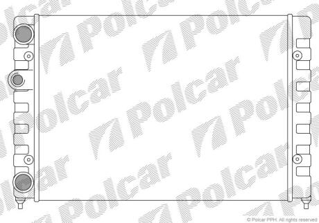 Радіатор охолодження VW Golf 1.4 91-97/Vento 92-98 Polcar 953808A1