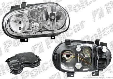 Фара основна vw GOLF CABRIO, 98- Polcar 9541101H