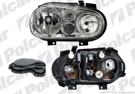 Фара основна, vw GOLF IV, 97- Polcar 9541107E
