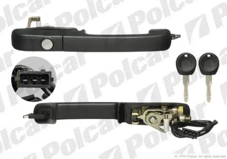 Ручка дверей передн. прав. (з центр. замк.) VW Passat 94- Polcar 9547Z46