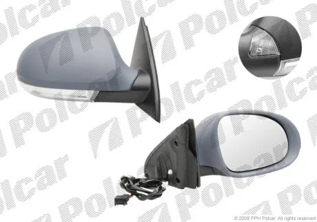 Дзеркало зовнішнє правий, PASSAT,SDN+KOMBI (B6 Polcar 9555525M