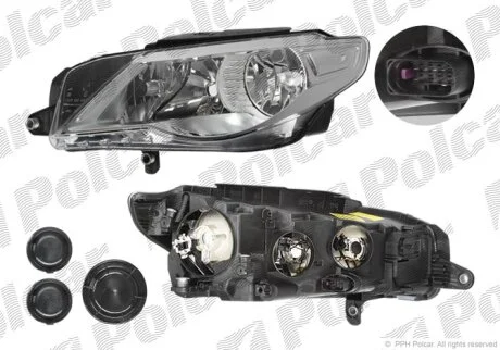 Фара основна, PASSAT CC, 06.08- Polcar 955610E