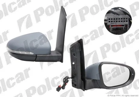 Дзеркало зовнішнє правий TOURAN, 07.10- Polcar 9563525M