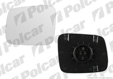 Скло дзеркала зовн. лів. VW T4, 90-03 Polcar 956654M