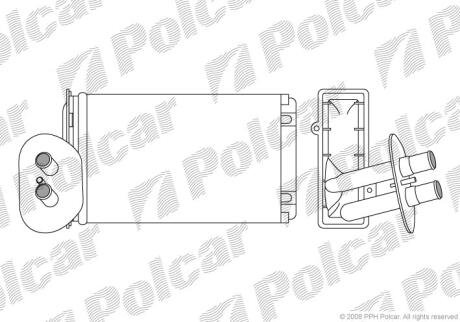 Радіатор опалювача VW T4 91- (+AC) Polcar 9566N83