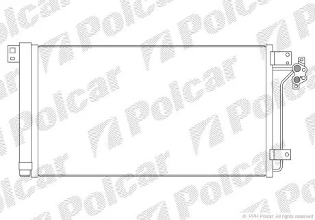 Радіатор кондиціонера, VW T5, 03- Polcar 9568K81K