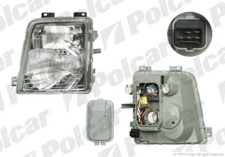 Фара основна, vw LT II, 05.96- Polcar 9571091E