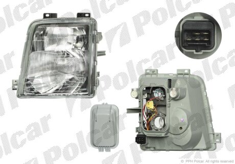 Фара основна, vw LT II, 05.96- Polcar 9571101E