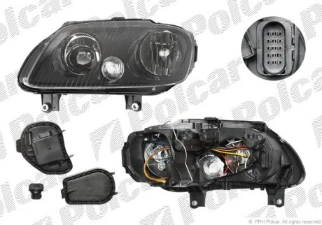 Фара основна, CADDYIII/LIFE, 04- Polcar 9575092E