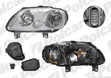 Фара основна CADDYIII/LIFE, 04- Polcar 9575103E