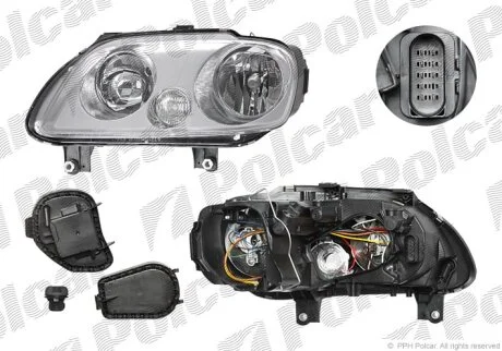 Фара основна CADDYIII/LIFE, 04- Polcar 9575103E