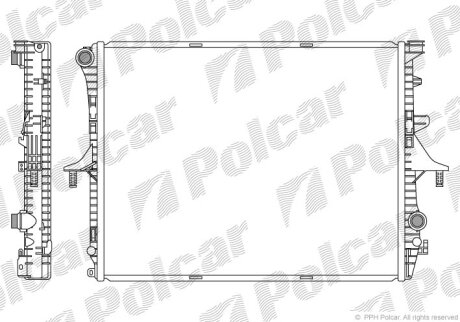 Радіатор охолодження двигуна Audi Q7 Porsche Cayenne VW Touareg 2.5D-6.0 09.02-08.15 Polcar 9580081
