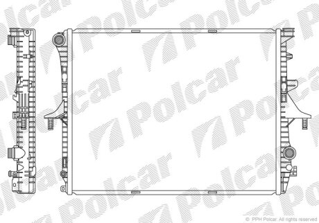 Радіатор охолодження, TOUAREG (7LA, 7L6, 7 Polcar 9580083