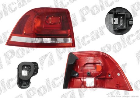 Ліхтар задній, TOUAREG, 04.10- Polcar 958288V