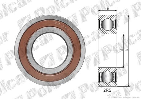 Підшипник компресора кондиціонера, Łożysko Polcar CX406224