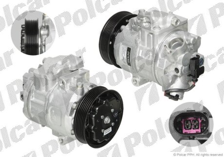 Компресор кондиціонера (новий), BORA Variant (1J6), Polcar DCP27001