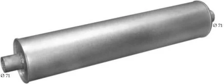 Глушитель основной Mercedes 609D, 709D, алюминизированный POLMOSTROW 69.16