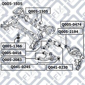 Сайлентблок заднього диференціала Q-fix Q005-1505