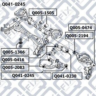 Опора кульова заднього нижнього важеля Q-fix Q041-0245
