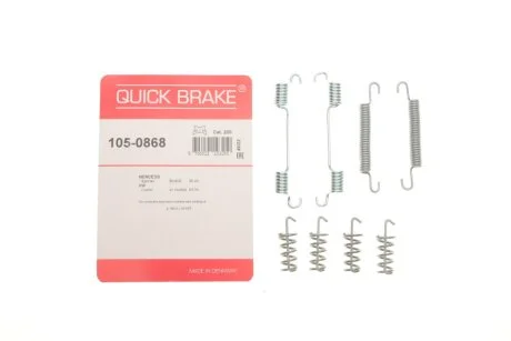 Комплект пружинок колодок ручника MB Sprinter 211-419 06- (180x25) (2014230592/2014230692/9019931310/2D0609717A/1/2E0615295/1/2E0711975/1) QUICK BRAKE 105-0868