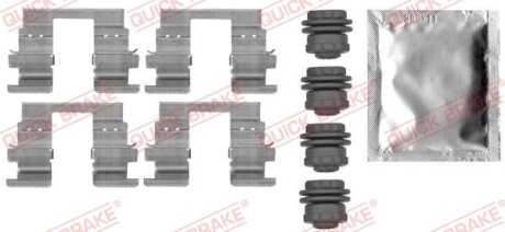 Монтажний набір гальмівних колодок задн CHEVROLET CRUZE OPEL ASTRA K, ASTRA K/KOMBI, INSIGNIA B, INSIGNIA B COUNTRY, INSIGNIA B GRAND SPORT, MOKKA / MOKKA X 1.0-2.0D 05.09- QUICK BRAKE 109-0013