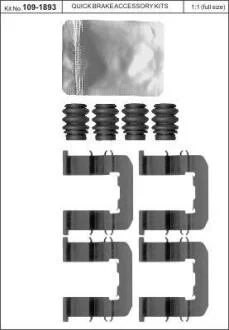 Монтажний комплект гальмівної накладки QUICK BRAKE 109-1893