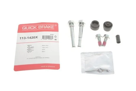 Ремкомплект гальмівного супорта передн Лів/Прав KIA SEPHIA MAZDA 323 F VI, 323 S VI, MX-5 III MITSUBISHI PAJERO PININ I SUZUKI GRAND VITARA I, GRAND VITARA II TOYOTA RAV 4 II 1.3-3.2 09.93- QUICK BRAKE 113-1420X