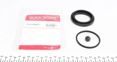 Ремкомплект гальмівного супорта передн Лів/Прав (діаметр поршня: 54) DACIA LOGAN, LOGAN EXPRESS, LOGAN MCV FIAT MAREA RENAULT LOGAN I SEAT ALTEA, LEON, TOLEDO III SKODA ROOMSTER 1.2-3.2 11.91- QUICK BRAKE 114-0027