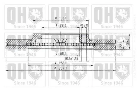 Гальмiвнi диски Opel CAMPO (TF_)/ Isuzu QUINTON HAZELL BDC3828