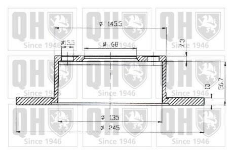 Гальмiвнi диски Skoda Superb/VW Passat 96-08 QUINTON HAZELL BDC3929