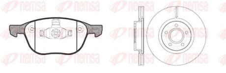 Комплект: 2 диска+ 4 колодки гальмівних REMSA 81082.01