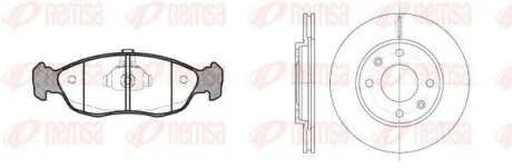 PEUGEOT К-кт гальм. колодки + диски 106 II (1A_, 1C_) 1.1 i 97-01, CITROEN SAXO (S0, S1) 1.5 D 96-03 REMSA 8461.02 (фото 1)