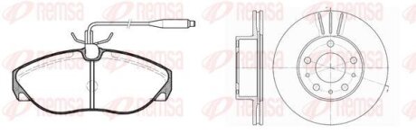 FIAT К-кт гальм. колодки + диски DUCATO 2.0 Panorama/Combinato 94-02, CITROEN JUMPER I (230P) 2.5 TD 94-02, PEUGEOT REMSA 8486.01 (фото 1)