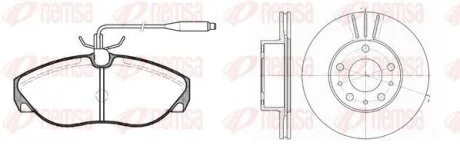 FIAT К-кт гальм. колодки + диски DUCATO 2.0 Panorama/Combinato 94-02, CITROEN JUMPER I (230P) 2.5 TD 94-02, PEUGEOT REMSA 8486.01