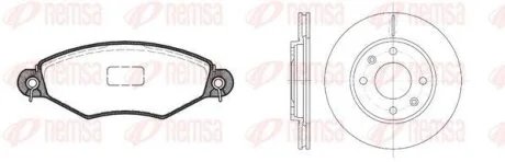 PEUGEOT К-кт гальм. колодки + диски 206 (2A/C) 1.6 i 98-00 REMSA 8643.07 (фото 1)