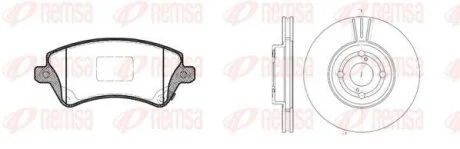 TOYOTA К-кт гальмівні колодки + диски Corolla 02- REMSA 8822.00 (фото 1)