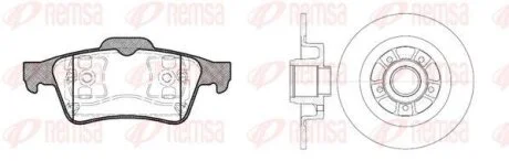 RENAULT К-кт гальм. колодки + диски Laguna 01- REMSA 8842.00 (фото 1)