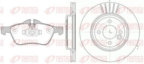 BMW К-кт гальм. колодки + диски передн.MINI Cooper,One 01- REMSA 8864.00