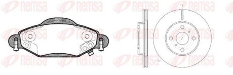 TOYOTA К-кт гальмівні колодки + диски передн.Yaris 99- REMSA 8978.00