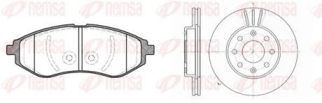 Диски гальм. з колодками CHEVROLET AVEO 05-, DAEWOO KALOS 03- (компл.) REMSA 8986.00