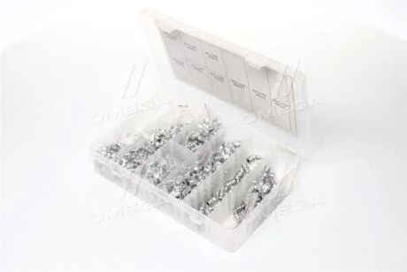 Набір прес-маслянок 450 шт. М6, М8, М10. Прямі та кутові 45-90гр. RIDER RD11450ZK