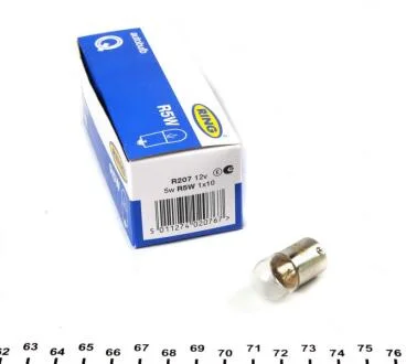 Автолампа R5W 12V 5W BA15s Ring R207