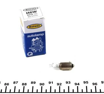 Автолампа 12V 6W H6W BAX9s HxWxD=30 x 9 x 9 Ring R434
