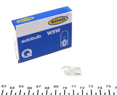 Автолампа W5W 12V 5W W2.1x9.5d Side/Tail (без цоколя) HxWxD=24 x 9 x 9 Ring R501
