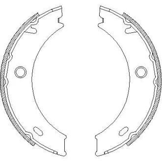 Колодки ручника, Sprinter 904 / VW LT, 1995-2006, (спарка), (в сборе) ROADHOUSE 4714.01