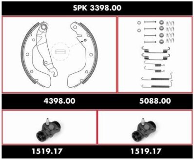 Гальмiвнi колодки, к-кт. ROADHOUSE SPK 3398.00