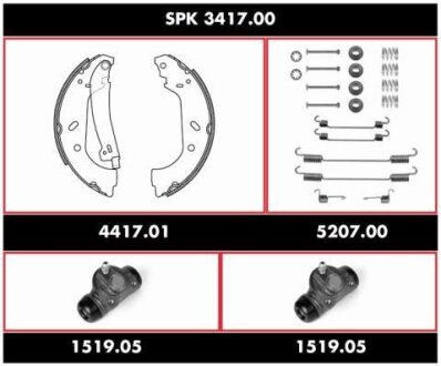 Гальмiвнi колодки, к-кт. ROADHOUSE SPK 3417.00