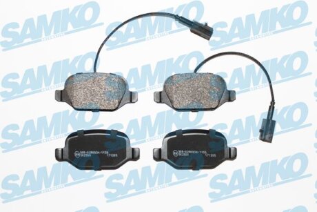 Комплект гальмівних накладок, дискове гальмо SAMKO 5SP1661