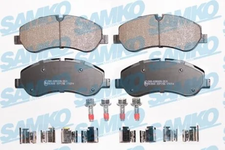 Комплект гальмівних накладок, дискове гальмо SAMKO 5SP1786