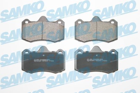 Комплект гальмівних накладок, дискове гальмо SAMKO 5SP2009